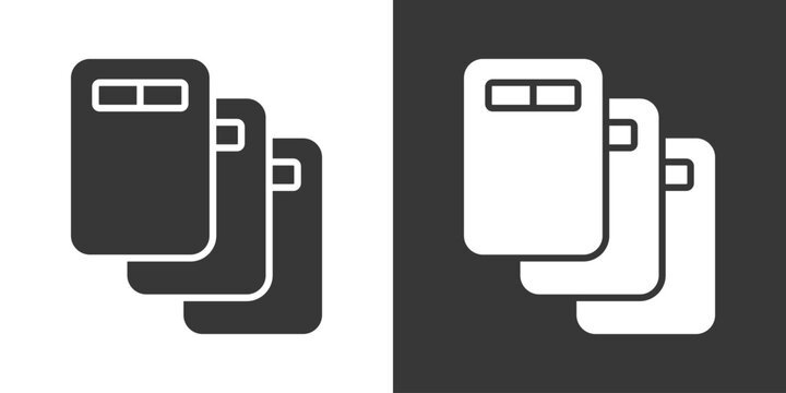 Queue Icon Set Vector Collection Isolated In Black And White
