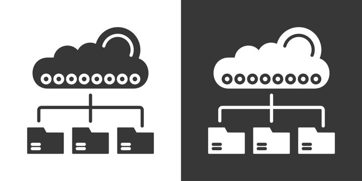 Data Distribution Icon Set Vector Collection Isolated In Black And White