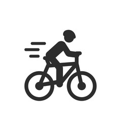 Obraz premium Fast cycling icon. Monochrome black and white symbol