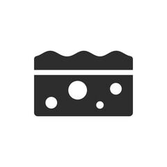 Fototapeta premium Washing sponge icon. Monochrome black and white symbol