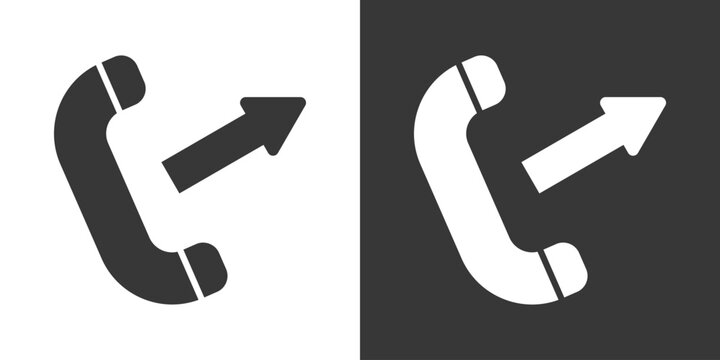 Outgoing Call Icon Set Vector Collection Isolated In Black And White