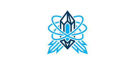 Obraz premium A blue and black abstract logo design.