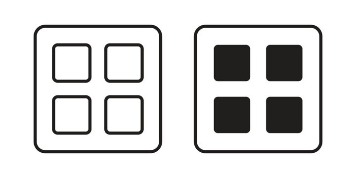 Apps icon with editable stroke and solid design vectors
