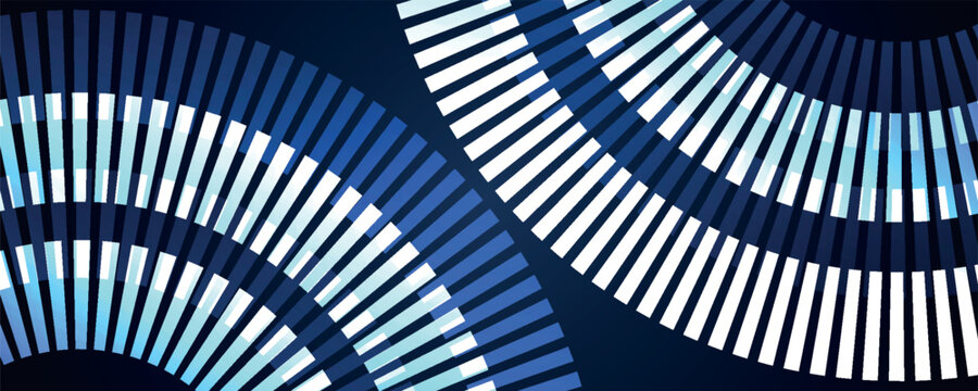 Abstract background with overlapping twisted broken lines. Modern design with futuristic glowing blue moving lines for banner, website, brochure, presentation. VOL. 2