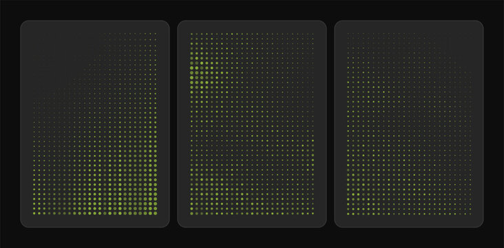 Halftone gradient paper texture set, smooth abstract vector backgrounds pack