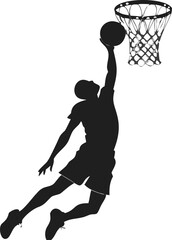 Basketball Player Slam Dunk Silhouette Set Collection Isolated on White Background. ©  Creative Design 