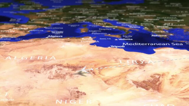 Flight From Ashgabat Turkmenistan to Nouakchott MAURITANIA with flag pins