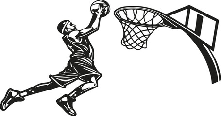 Basketball Player Slam Dunk Silhouette Set Collection Isolated on White Background. ©  Creative Design 