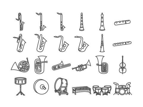 楽器のイラストを使ったデザイン素材　アイコン