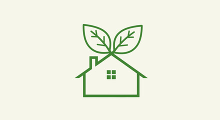 A green house with leaves on the roof stands in nature © Byone