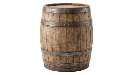 Old oak wood barrel with iron hoops isolated on transparent background, used for wine, beer, rum or water. © Png ProTeam