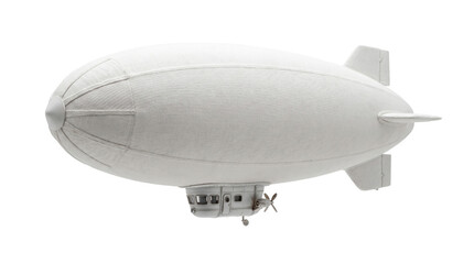 White blimp isolated on transparent background, retro zeppelin airship for vintage travel and transportation concepts. © Png ProTeam