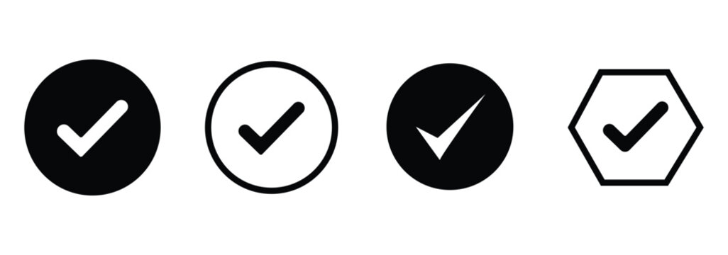 Hand drawing green tick mark icon on white background. Digital hand drawing check mark vector set. Creative vector tick mark icon set.