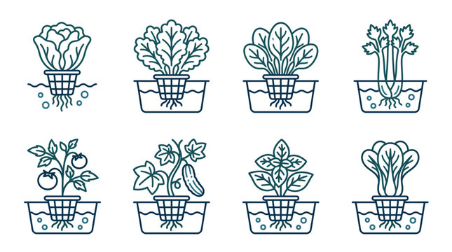 Hydroponic garden vector illustration