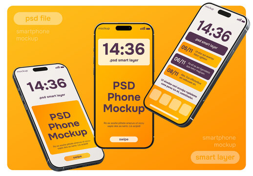 Smartphone mockups &ndash; 3D render images