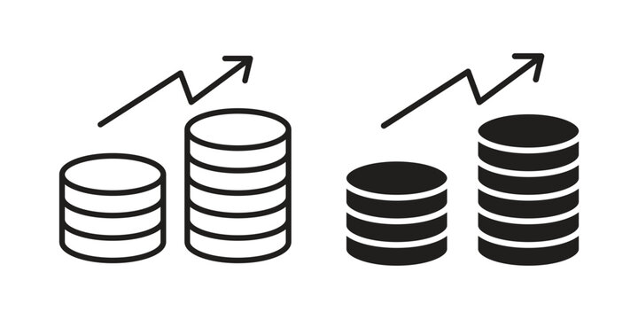 Earning icon with editable stroke and solid design vectors