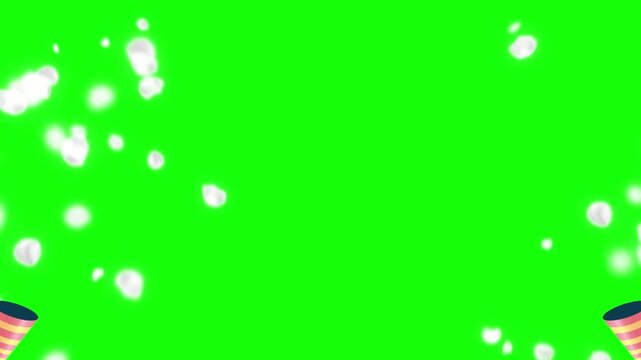 Seamless green screen video with white splatters and artistic border design