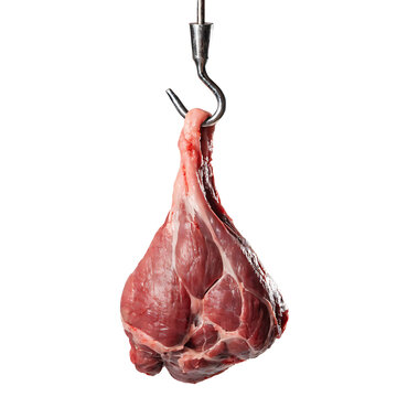 Realistic Hanging Qurbani Meat Hook PNG Isolated on White Background