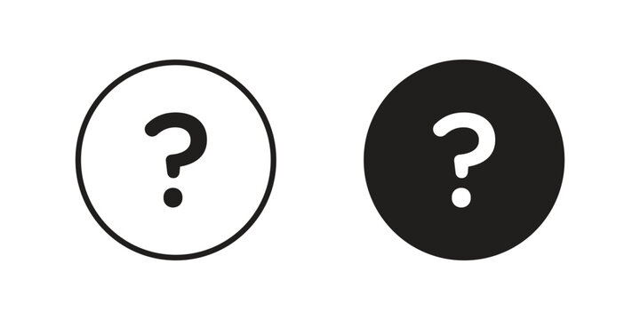 Interrogation icon with editable stroke and solid design vectors