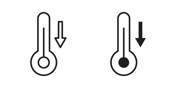 Low Temperature icon with editable stroke and solid design vectors