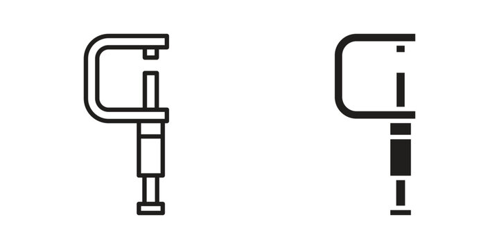 Micrometer icon with editable stroke and solid design vectors
