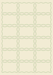 Fototapeta premium Olive green border place cards template sheet on ivory background.
