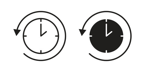 Fototapeta premium Past time icon with editable stroke and solid design vectors