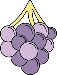 Fototapeta premium Purple grape bunch illustration representing healthy eating icon