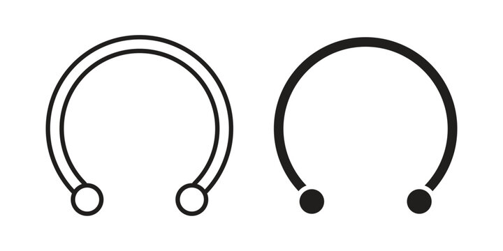Piercing icon with editable stroke and solid design vectors
