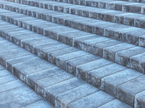 Textured Grey Stone Paving Steps