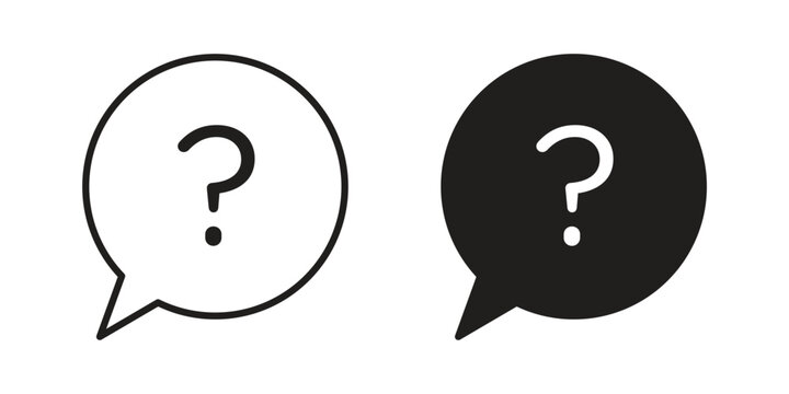 Question icon with editable stroke and solid design vectors