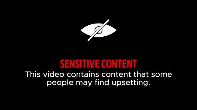 Sensitive Content Warning Message on Dark Background. Digital Sensitive Media Warning Screen Design.