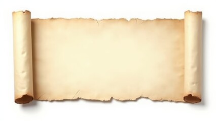 Fototapeta premium vintage blank paper scroll isolated on white background with copy space