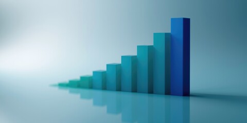Fototapeta premium Bar graph depicting growth trend in corporate earnings