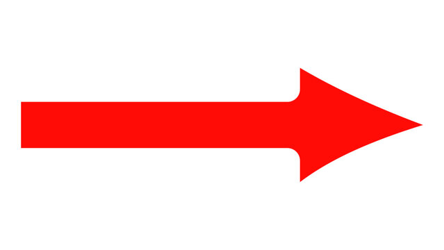 red arrow on white background