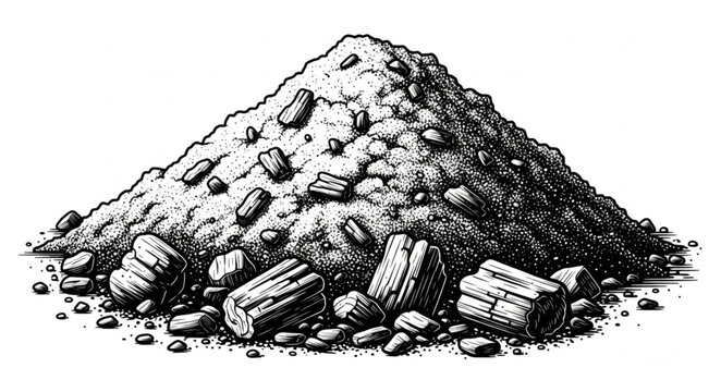 Pile of Gravel and Small Rocks for Construction and Landscaping.