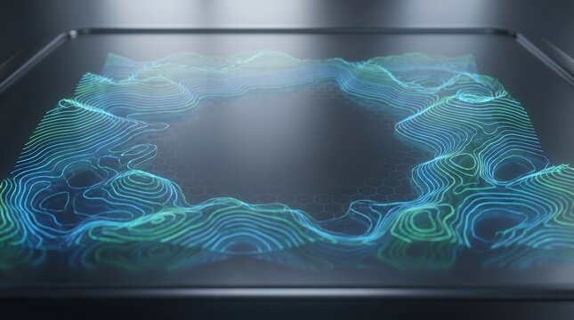 Holographic Terrain Map GIS Visualization