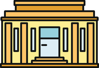 Fototapeta premium Public building icon showing a classic facade with columns and entrance
