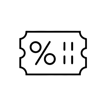 Discount coupon vector icon with percentage symbol and ticket design