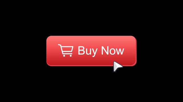 Modern buy button animation with cursor click interaction and clean UI design. Minimal motion graphics for e-commerce, online shopping, mobile apps, and digital interface projects.