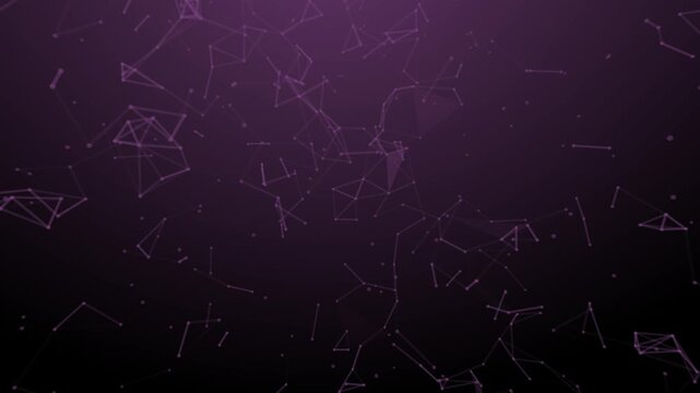 Abstract Networked Connections: A deep purple background with a gradient transition to black, overlaid with a web of interconnected white lines and dots.