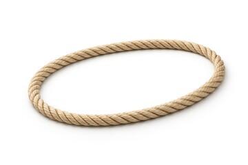 Fototapeta premium Isolated continuous rope loop in an oval shape on a clean white surface