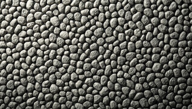 Textured Round Pebble Surface Background Studio Light, Gray Tones, Negative Space