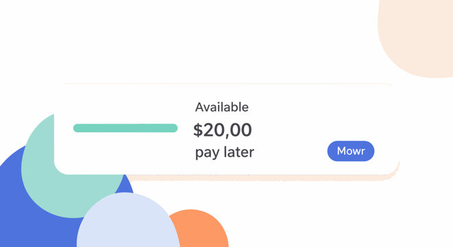 Modern Fintech UI Component Showing Buy Now Pay Later Credit Limit and Available Balance