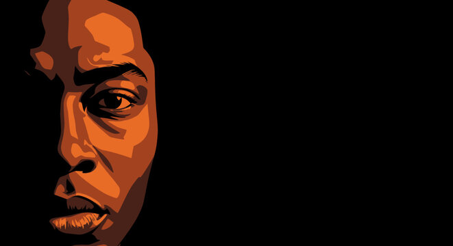 Closeup of a mans face portrait.