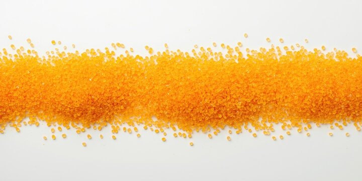 Bright Polymer Masterbatch Granules on White Background Top View, Vibrant Color, Negative Space