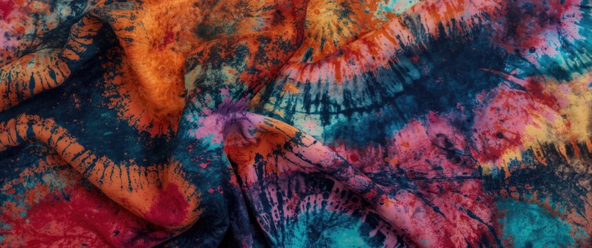 Abstract background featuring a fusion of Abru and Tie-dye elements in textile design