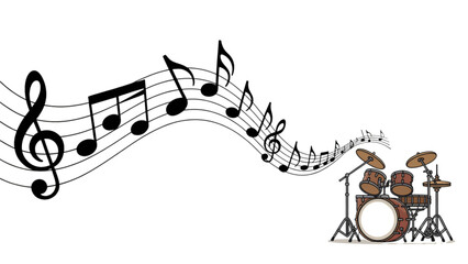 Cartoon music note with cute mouse playing piano Vector © MD