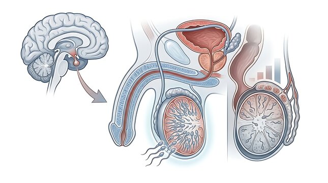 Male Infertility Testosterone Deficiency Illustration