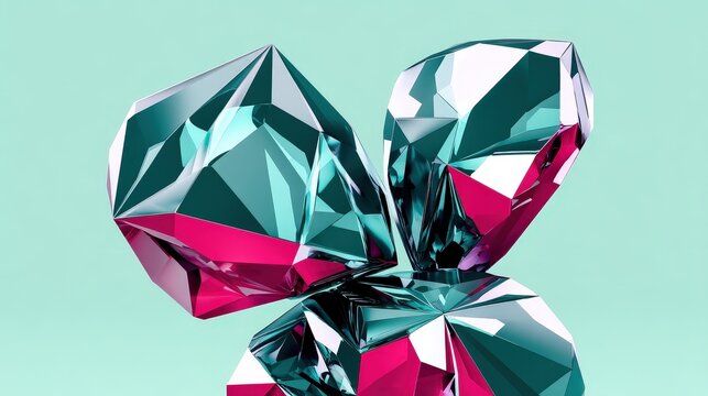 Abstract Colorful Crystal Formation on Soft Pastel Background